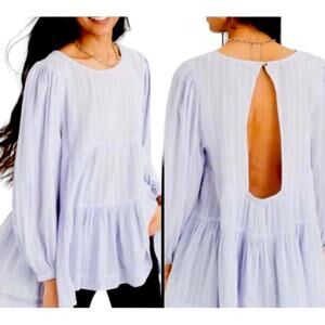 American Eagle Soft Purple Tiered Babydoll Tunic Long Sleeve Small Y2K